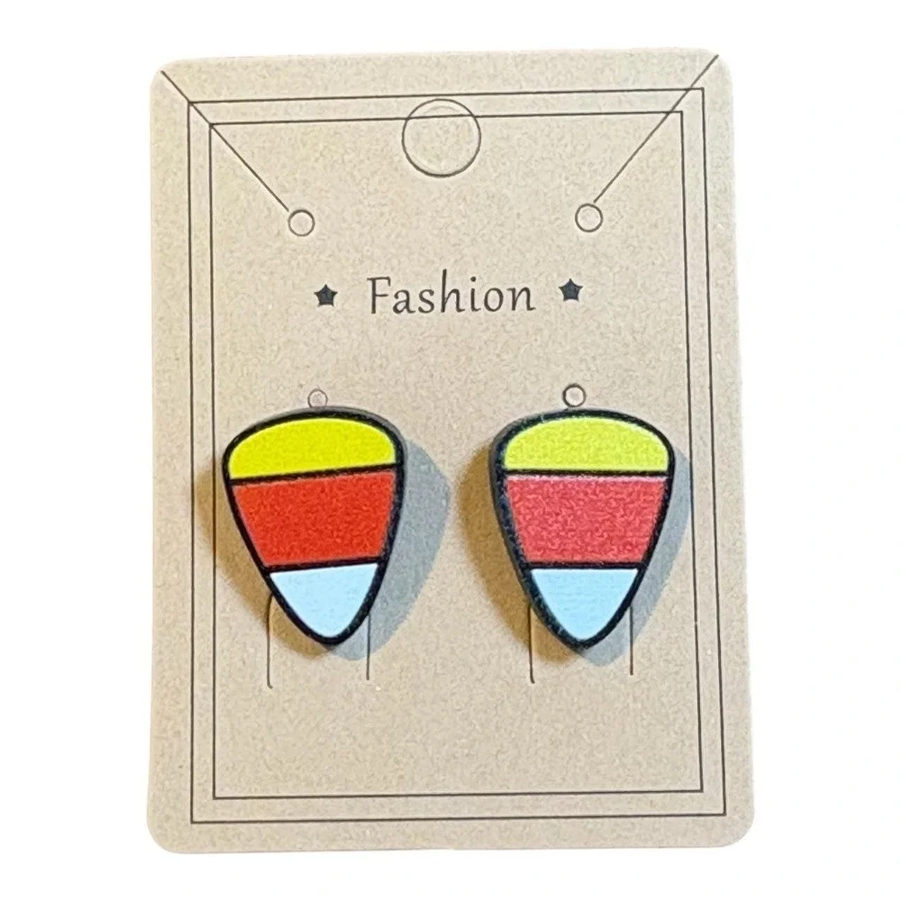Candy Corn Stud Earrings‎ Women OS Multicolor Halloween Spooky Festive
